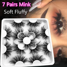 7 Pairs 3D Mink False Eyelashes 25mm Long Wispies Soft Fluffy Dramatic Volume Beauty Handmade Eyelashes Extension Tool 2024 - buy cheap