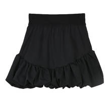 PERHAPS U Women Sweet Black White High-Waist A-Line Pleated Ball Gown Mini Short Skirt S3007 2024 - buy cheap