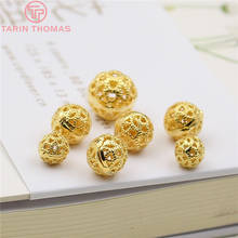 50PCS 6MM Iron Gold Color Hollow Round Metal Ball Beads Diy Jewelry Findings Accessories Wholesale 2024 - buy cheap