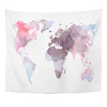 Atlas Colorful World Map Watercolor Abstract Perfect Watercolour Africa Tapestry Home Decor Wall Hanging for Living Room Bedroom 2024 - buy cheap