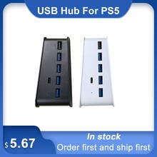 For PS5 6 In 1 Game Console USB Hub USB Splitter Expander Hub Adapter With 5 USB A + 1 USB C Ports For PS 5 Console Adapter 2024 - buy cheap