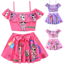 Lol Surprise Doll-vestido de dibujos animados para niñas, traje de baño, conjunto de dos piezas, Falda corta de un hombro 2024 - compra barato