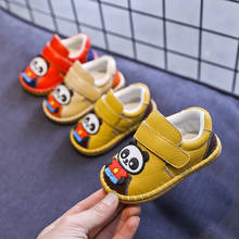 Infantil da criança sapatos outono meninas meninos sapatos casuais fundo macio antiderrapante confortável couro panda bebê primeiros caminhantes sapatos 2024 - compre barato