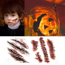 Decoración de Halloween para lesiones temporales, pegatina de tatuaje realista de Terror, putrepos para heridas en sangre y, sin daño 2024 - compra barato