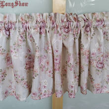 Home Decorative Pink Color Floral Jacquard Cloth Door Kitchen Valance Short Curtains 2024 - buy cheap