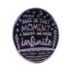 Stephen Chbosky Quote:"And In That Moment, I Swear We Were Infinite" Enamel Pin Romantic Starry night Brooch Book Lovers Gifts 2024 - buy cheap