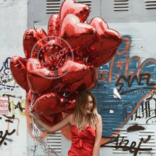 Balões metalizados de alumínio para festa de aniversário, 10 tamanhos com 18 cores, metálico, rosa e coração, decoração romática de festa, amor, globos, presentes para o dia dos namorados 2024 - compre barato