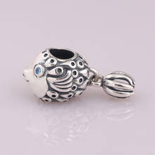 Authentic S925 Silver  Bead DIY Jewelry Fish Charm fit Lady Bracelet Bangle 2024 - buy cheap