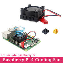 Raspberry Pi 4-ventilador de refrigeración con almohadilla de silicona, disipador de calor de aluminio, enfriador para Raspberry Pi 4 Modelo B 2024 - compra barato