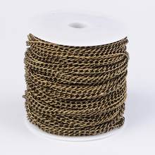 Iron Twisted Chains Curb Link Chains Unwelded with Spool for Jewelry Neckalce Choke DIY Making Material Findings 100m/roll 2024 - buy cheap