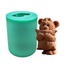 Molde de silicona para fabricación de velas, herramienta de decoración de arcilla de resina hecha a mano, oso pequeño 3D con almohada, 45a 2024 - compra barato