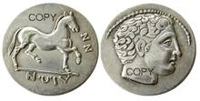 G(44) moeda de prata grega antiga drachm de phalanna saly - 350 bc moeda de cópia banhada a prata 2024 - compre barato