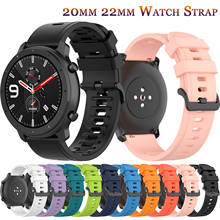 Nova pulseira de silicone 20mm 22mm, pulseira de relógio para samsung galaxy watch active 2 active 3 gear s2, huami amazfit bip 2024 - compre barato