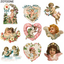 Zotoone patches de anjo de ferro para vestido, transferências de calor, adesivos a-nível, lavável, roupas de ferro, apliques, casacos 2024 - compre barato