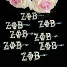 “Zeta Phi Beta" Greek Letters Hairclips Blingbling Crystal Hair Bobby Pins Unique Hairgrip accessories WHOLESALE 2024 - buy cheap