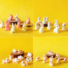 10Pcs rabbit bunny miniatures lovely cute fairy garden gnome moss terrarium decor crafts bonsai figurine DIY doll house supplies 2024 - buy cheap