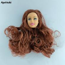 Make Up Plastic Heads with Curls WIG Wavy Hair Doll Head for 11.5" Doll Heads for 1/6 BJD Doll House DIY Accessories Toy for Kid 2024 - buy cheap