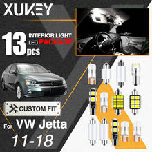 Xukey 13pcs Interior Light LED Package Kit For VW Jetta A6 5C6 2011- 2018 Dome Vanity Mirror Trunk Map Ash Tray Package Bulbs 2024 - buy cheap