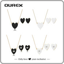 OUREX Set Punk Style Dripping Oil Heart Stud Earrings Demon Eye Pendent Necklace for Women Wedding Jewelry Accessories Wholesale 2024 - buy cheap