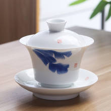 Hand-Painted Blue Pattern Underglaze Ceramic Tea Bowl Tea Cup Large Size Jingdezhen Tea Cup Sopera De Ceramica Gaiwan 2024 - buy cheap