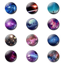 Starry Space Fridge Magnet Nebula Universe Glass Convex Circular Fridge Magnet Message Board Refrigerator Stickerhome Decoration 2024 - buy cheap