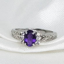[MeiBaPJ Natural Amethyst Gemstone Fashion Ring for Women Real 925 Sterling Silver Fine Jewelry 2024 - купить недорого