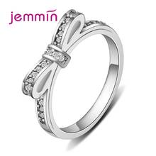 Luxury Brand Jewelry Cubic Zirconia Bowtie 925 Sterling Silver Rings For Women Wedding Engagement Rhinestone Jewelry 2024 - buy cheap
