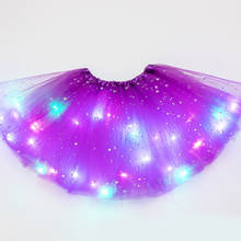 Kids Girl Light up Tutu Glowing Skirt Flower Wreath Ballet Miniskirt Costume Neon Led Clothes Wedding Birthday Party Gift Wands 2024 - buy cheap