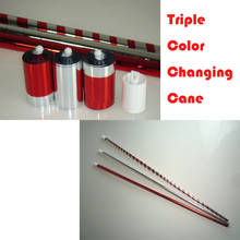 Triple Color Changing Cane(Bright Red,Bright Silver and Red,Silver) Magic Tricks Cane To Silk Stage Illusion Accessories Gimmick 2024 - buy cheap