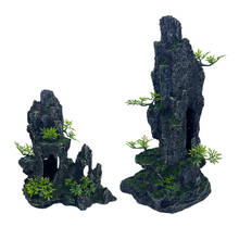 Aquarium Decoration Artificial Resin Rockery Fish Tank Landscaping Tree House Ornaments Aquascape Decor For Aquarium Accessories 2024 - buy cheap