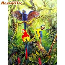 RUOPOTY Parrot Frame Painting By Numbers Animal Oil Paint By Numbers Canvas Colouring Handpainted Diy Gift Home Wall Decor 2024 - buy cheap
