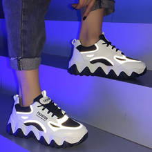 2020 women's luminous shoes casual shoes new women's black and white increased walking shoes running women outdoor sports shoes 2024 - buy cheap