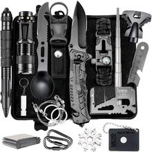 Survival Gear 16 in 1 Emergency Survival First Aid Kit Tactical Defense Equipment Tool with Knife Blanket Compass for Adventure 2024 - buy cheap
