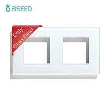 BSEED-Panel de cristal doble de 157mm, enchufe de pared estándar europeo, color blanco, negro y dorado 2024 - compra barato