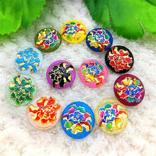 30PCS 14mm AB Resin Flower Rhinestone Flatback Wedding Diy Button Crafts 2024 - buy cheap