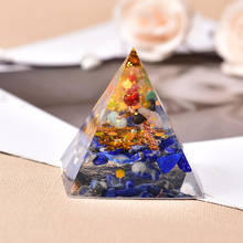 1pc cristal orgone pirâmide pedra artesanal resina chakra casa decoração gerador de energia para meditação obelisco reiki artesanato 2024 - compre barato