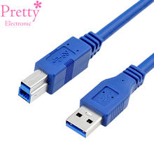 Cable de impresión USB 3,0 macho a macho para máquina de Fax, Cable de datos de sincronización para escáner, 0,3 m, 0,6 m, 1m, 1,5 m, 2m, 3m, 5m 2024 - compra barato