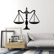 Vinyl Wall Decal Scales Of Justice Legislation Court Law Office Studio Interior Decor Window Stickers Art Mural Removable M777 2024 - buy cheap