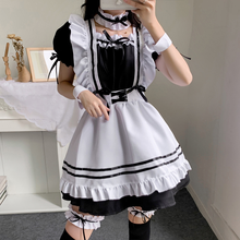 Fantasia de festa para garotas e mulheres, roupa de empregada, para cafeteria japonesa, cosplay de empregada, kawaii, lolita, vestido francês 2024 - compre barato