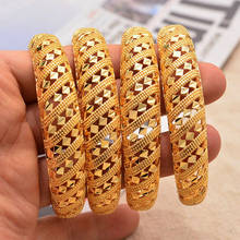 Новые модные эфиопские браслеты золотого цвета для женщин и девушек, Дизайн Дубай, золотой нигерийский Свадебный браслет и браслеты, очаровательный подарок 2024 - купить недорого