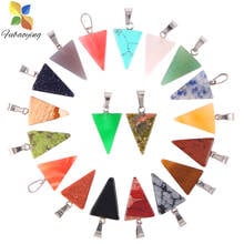 Free Shipping 50pcs 33mm 2021 Trendy Wholesale Natural Crystal Quartz Stone Triangle Charms Pendants For DIY Jewelry Making 2024 - buy cheap