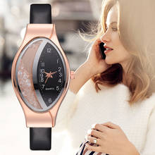 Relógio feminino luxuoso de couro, relógio de pulso feminino de quartzo zegarek damski bayan kol saati 2024 - compre barato