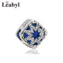 Leabyl-abalorio de cristal azul oscuro para pulsera, Accesorio para hacer joyas, cuadrado, agujero grande, Edad de Hielo 2024 - compra barato