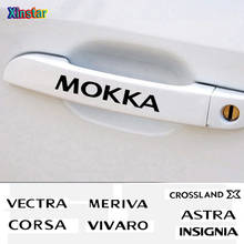 Наклейки на дверные ручки для Opel Astra Insignia Corsa Vectra Mokka Meriva Vivaro Crossland x, 4 шт., аксессуары для автомобильного декора 2024 - купить недорого