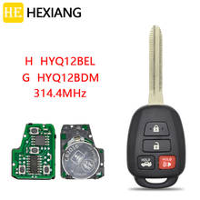 Hexiang para toyota camry corolla 2012 2013 2014 2015 2016 2017 chave remota do carro com h/g chip hyq12bel/hyq12bdm 314.4mhz 2024 - compre barato