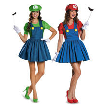 Lady Carnival Halloween Costume Super Brother Plumber Outfit Cosplay Fancy Party Dress 2024 - buy cheap
