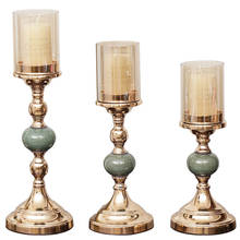 European romantic candlestick luxury living room decoration home dining table golden candlestick decoration DD6ZT 2024 - buy cheap