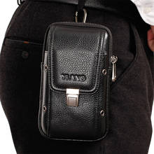 Real Leather Vintage Male Waist Packs Purse Men Travel Fanny Pack Belt Loops Hip Bum Bag Wallet Waist Bag 6‘’ Mobile Phone Pouch 2024 - buy cheap