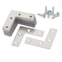 8 Pieces 10 Pieces 20Pieces Stainless Steel L-joint 90 Degree Right Angle Fixed Iron Plate Corner Bracket with Screws 2024 - buy cheap