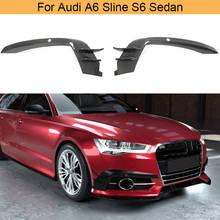 Embellecedores de parachoques delantero de fibra de carbono para coche, embellecedores de rejilla de ventilación para Audi A6 Sline S6 Sedan 2015 - 2018 2024 - compra barato